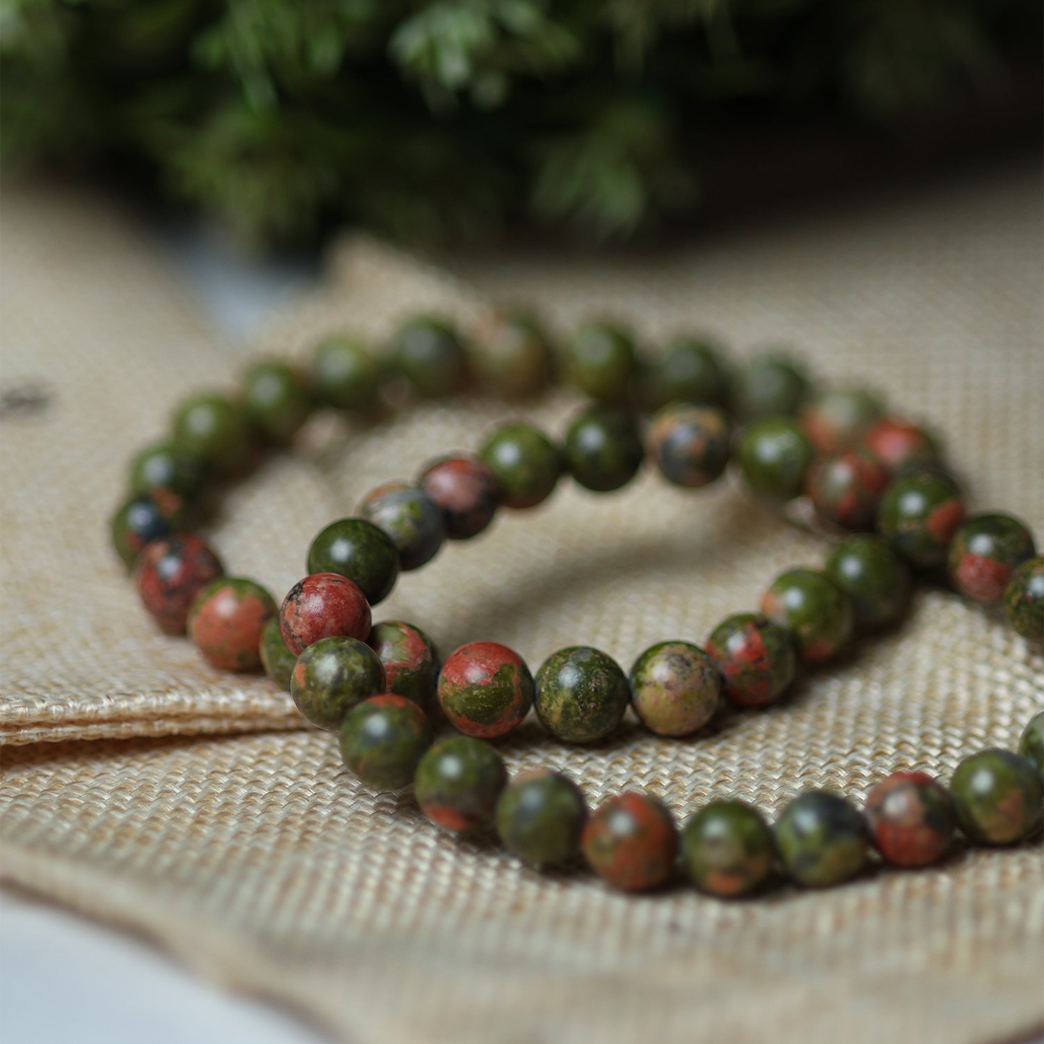 Natural Unakite Bracelet