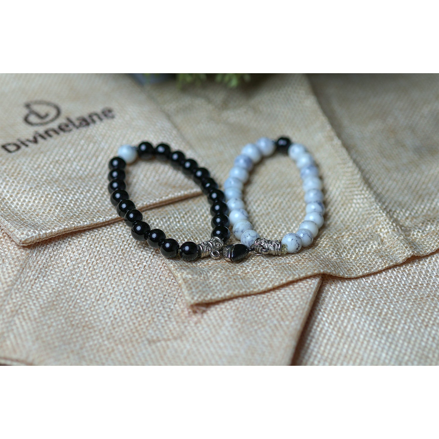 Howlite Tormaline Couple Bracelet