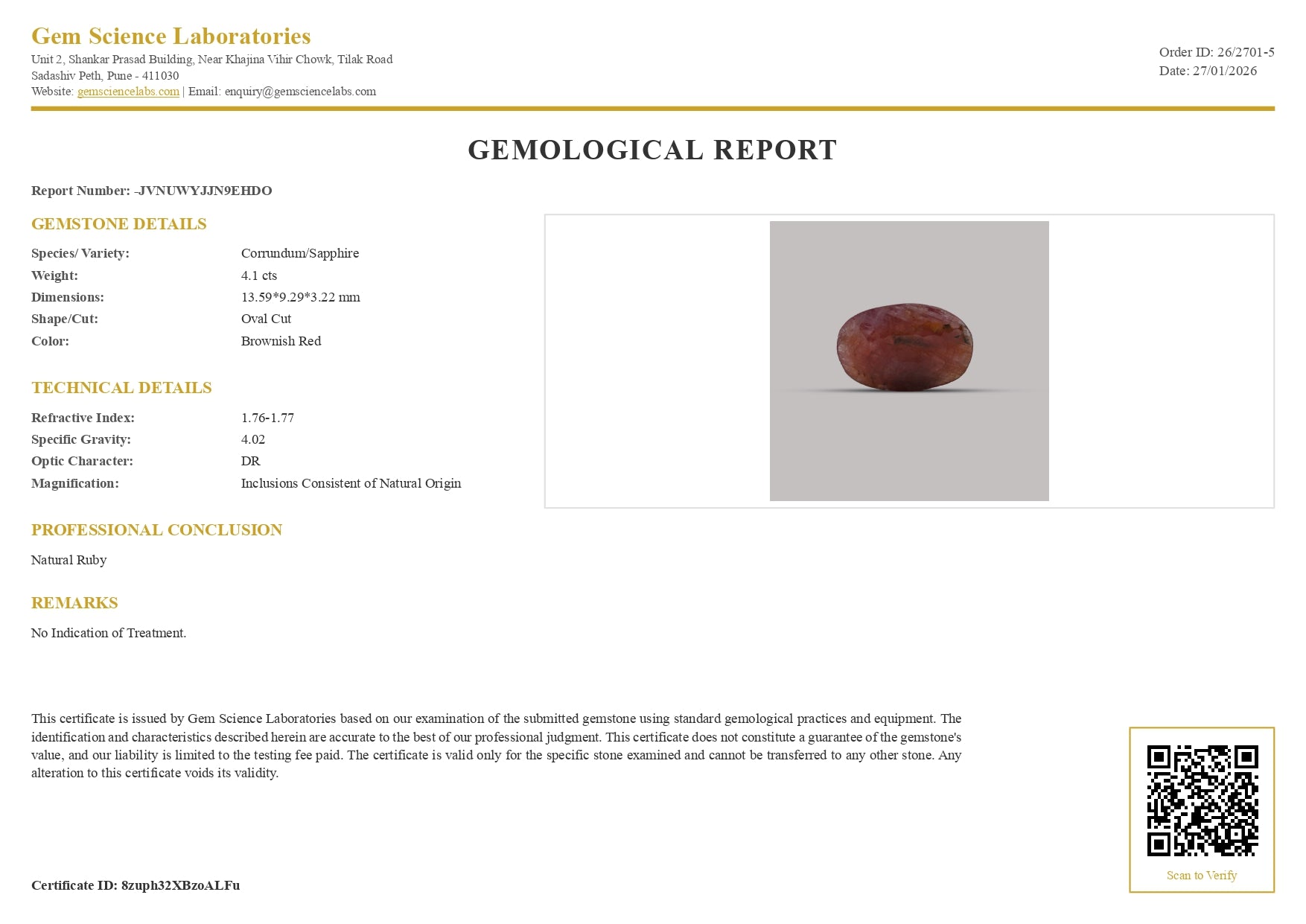 Ruby (African) - 4.10 Carat