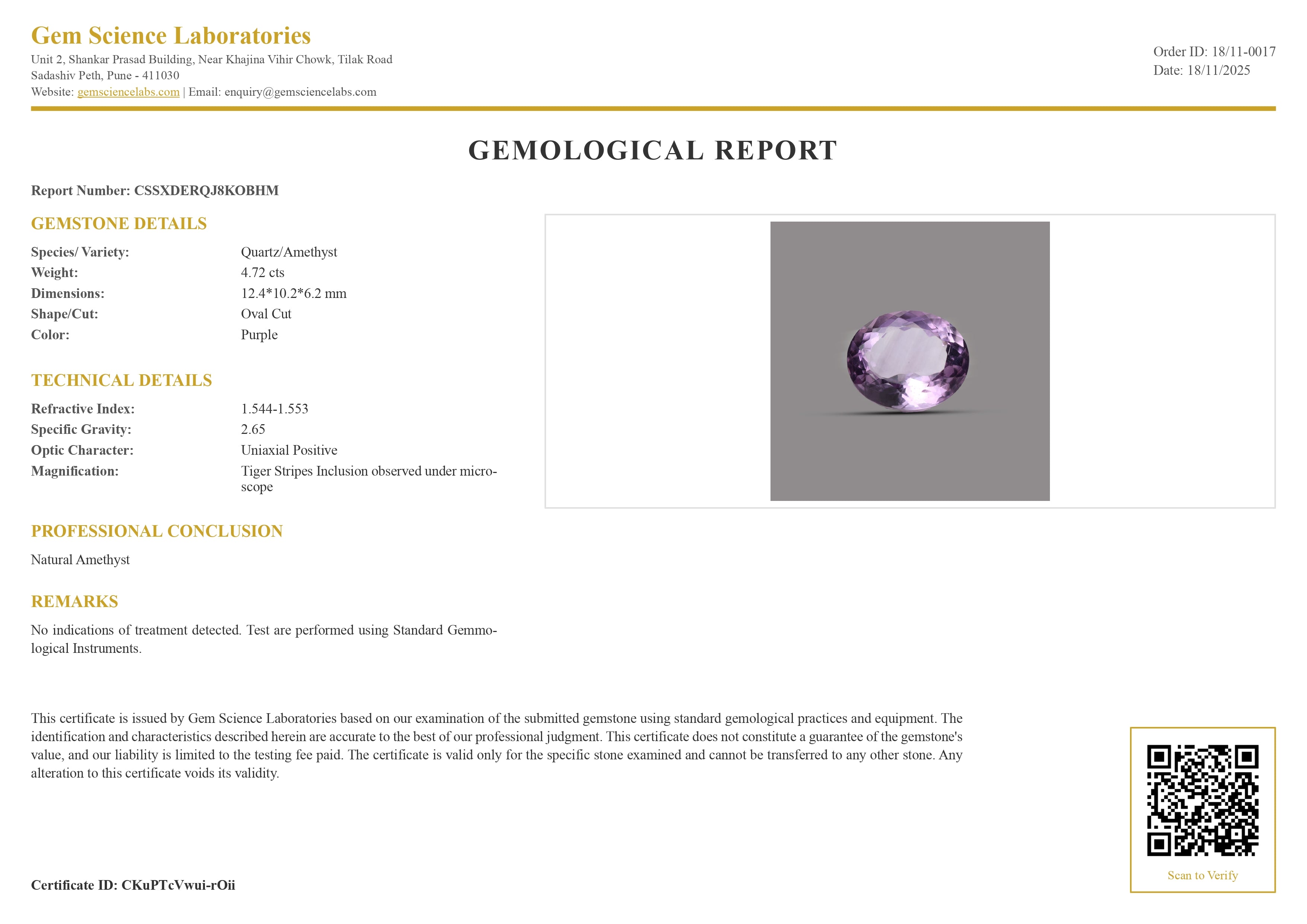 Amethyst - 4.72 Carat