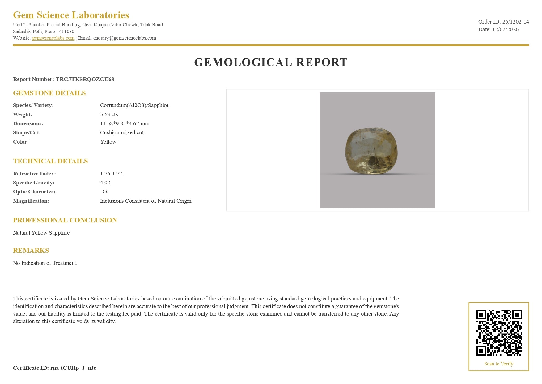 Yellow Sapphire - 8 Carat (Bangkok)