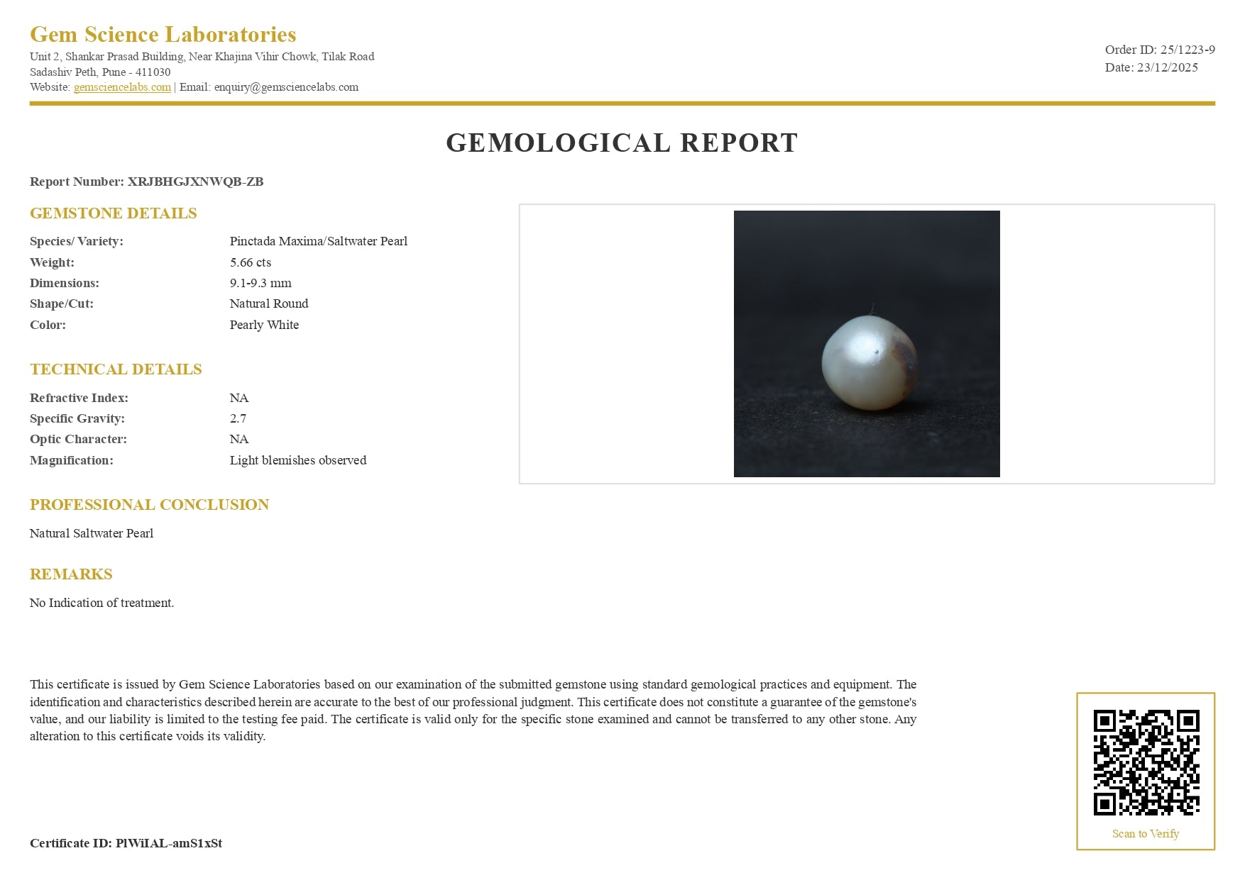 South Sea Pearl - 5.66 Carat