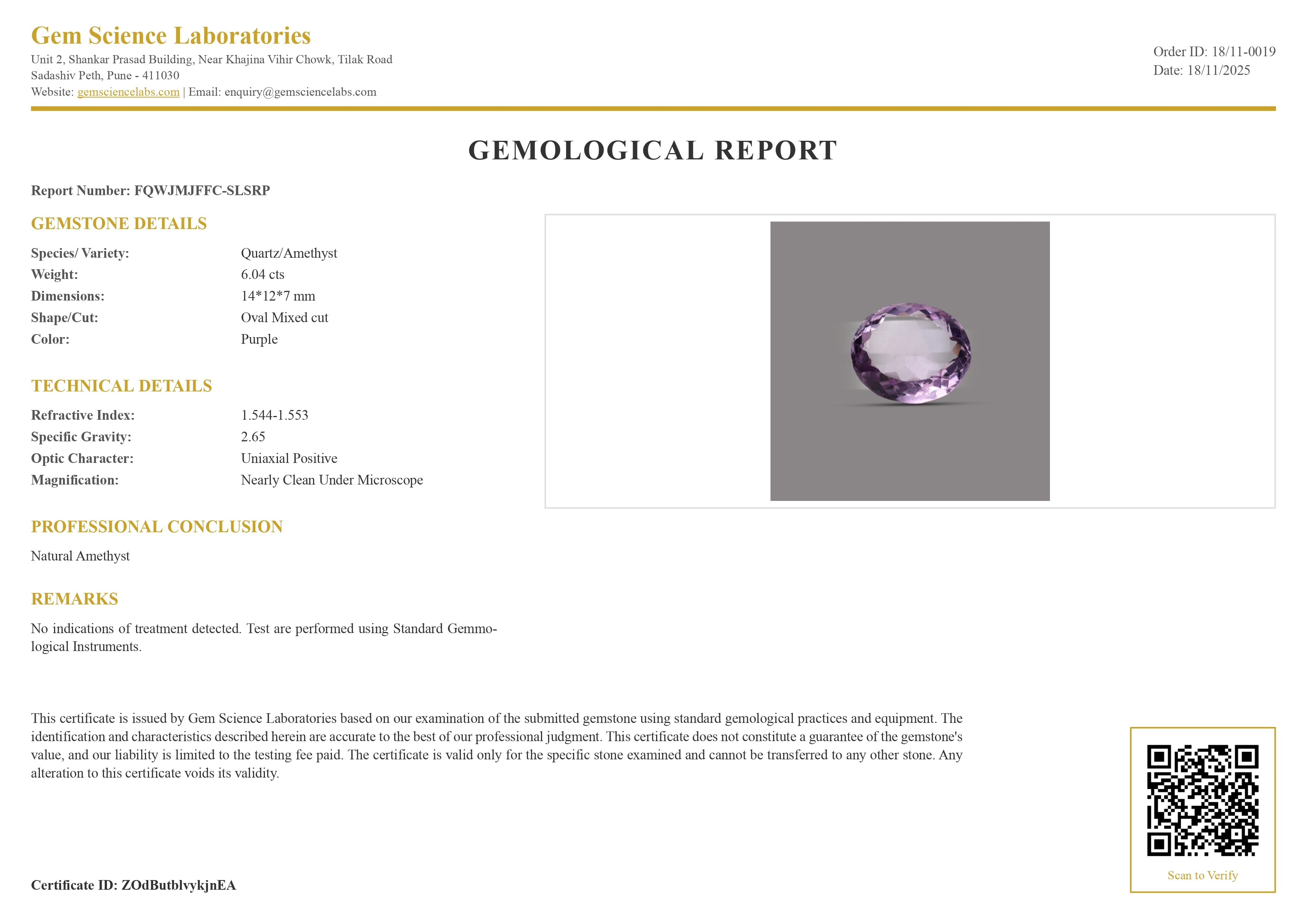 Amethyst - 6.04 Carat
