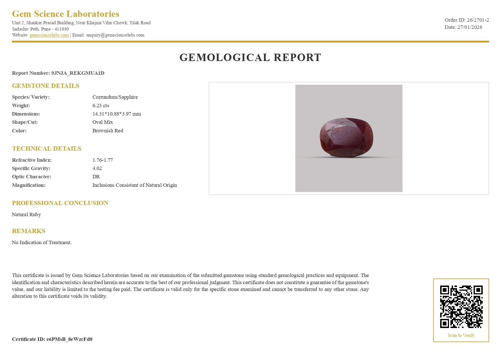 Ruby (African) - 6.23 Carat