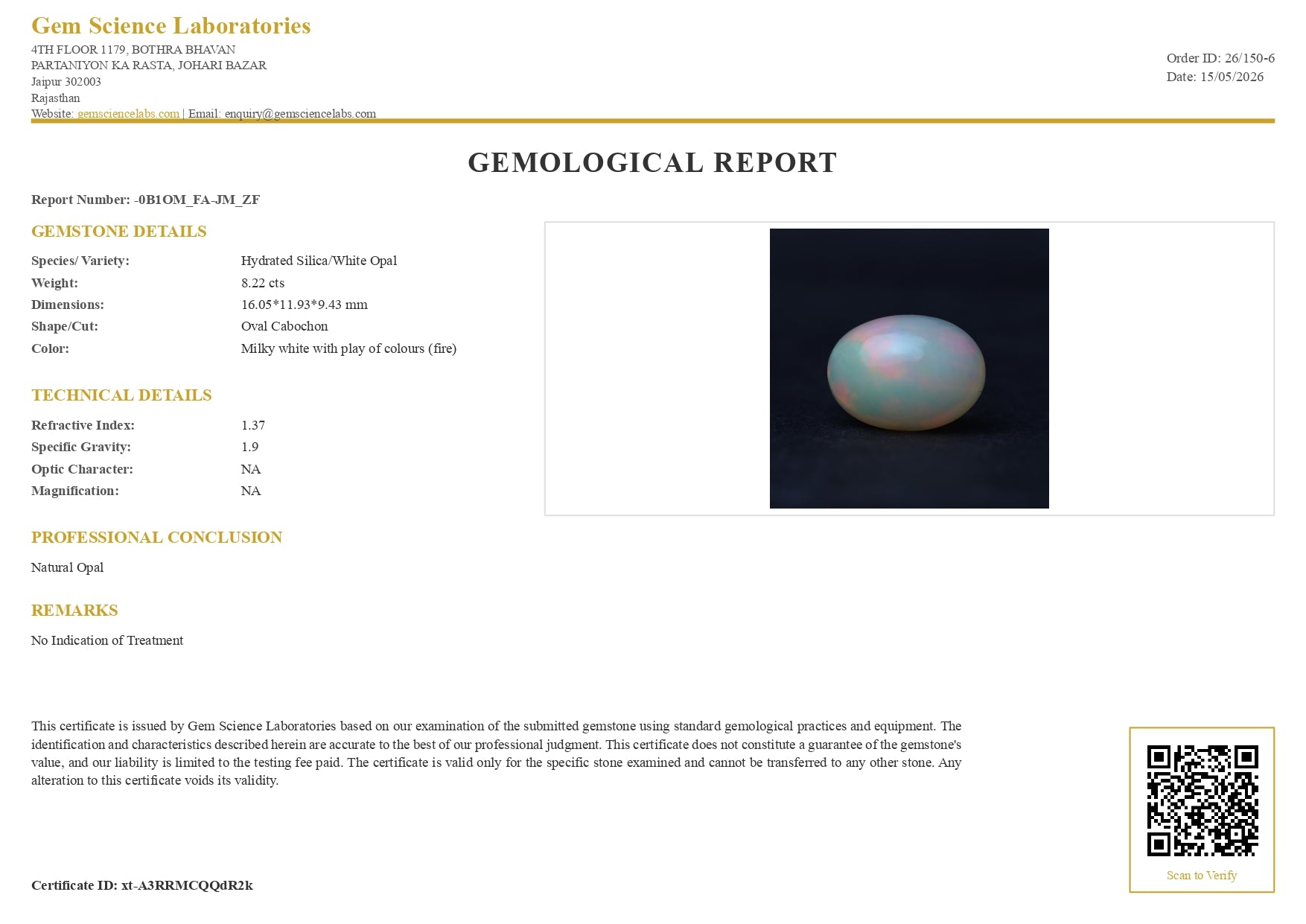 Opal (Ethiopian) - 8.22 Carat