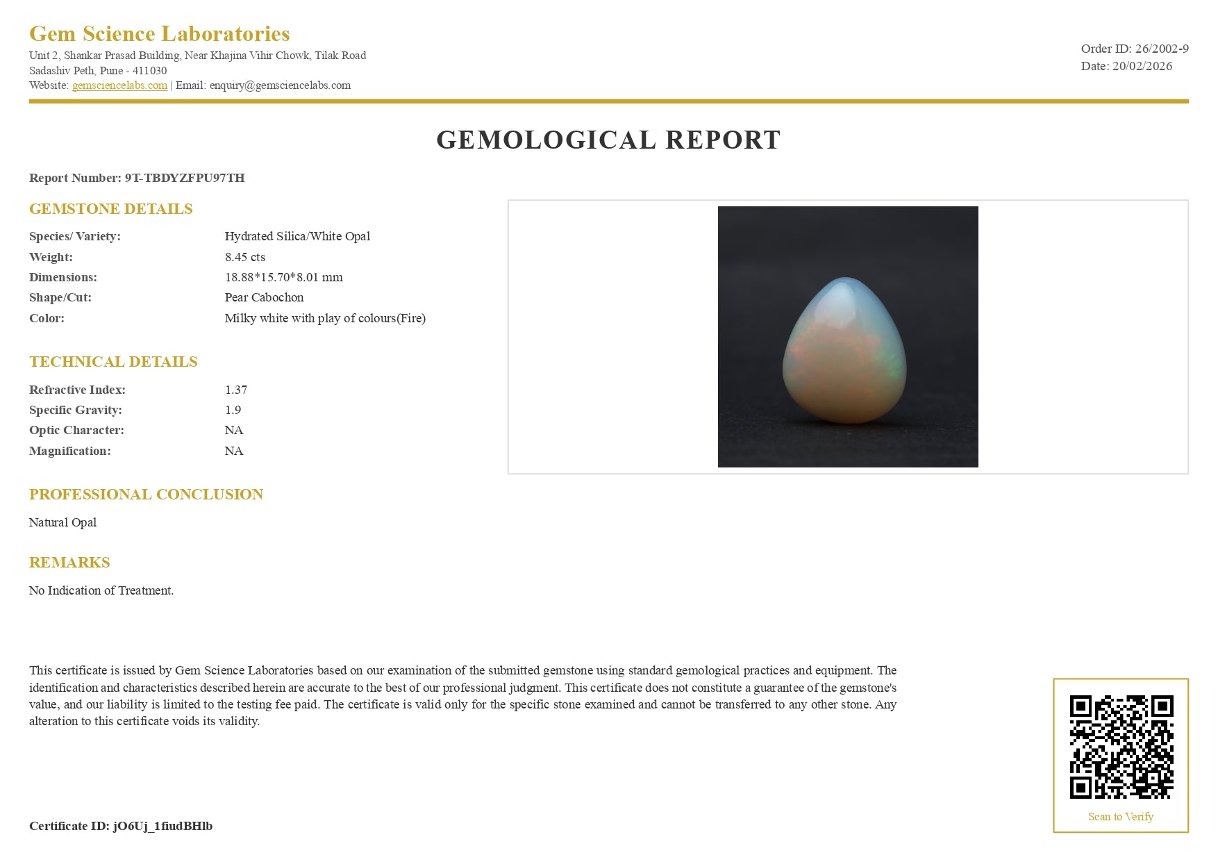 Opal (Ethiopian) - 8.45 Carat