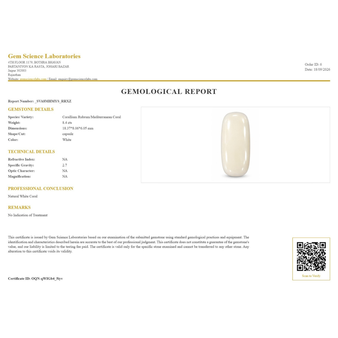 NATURAL ITALIAN WHITE CORAL (CAPSULE)