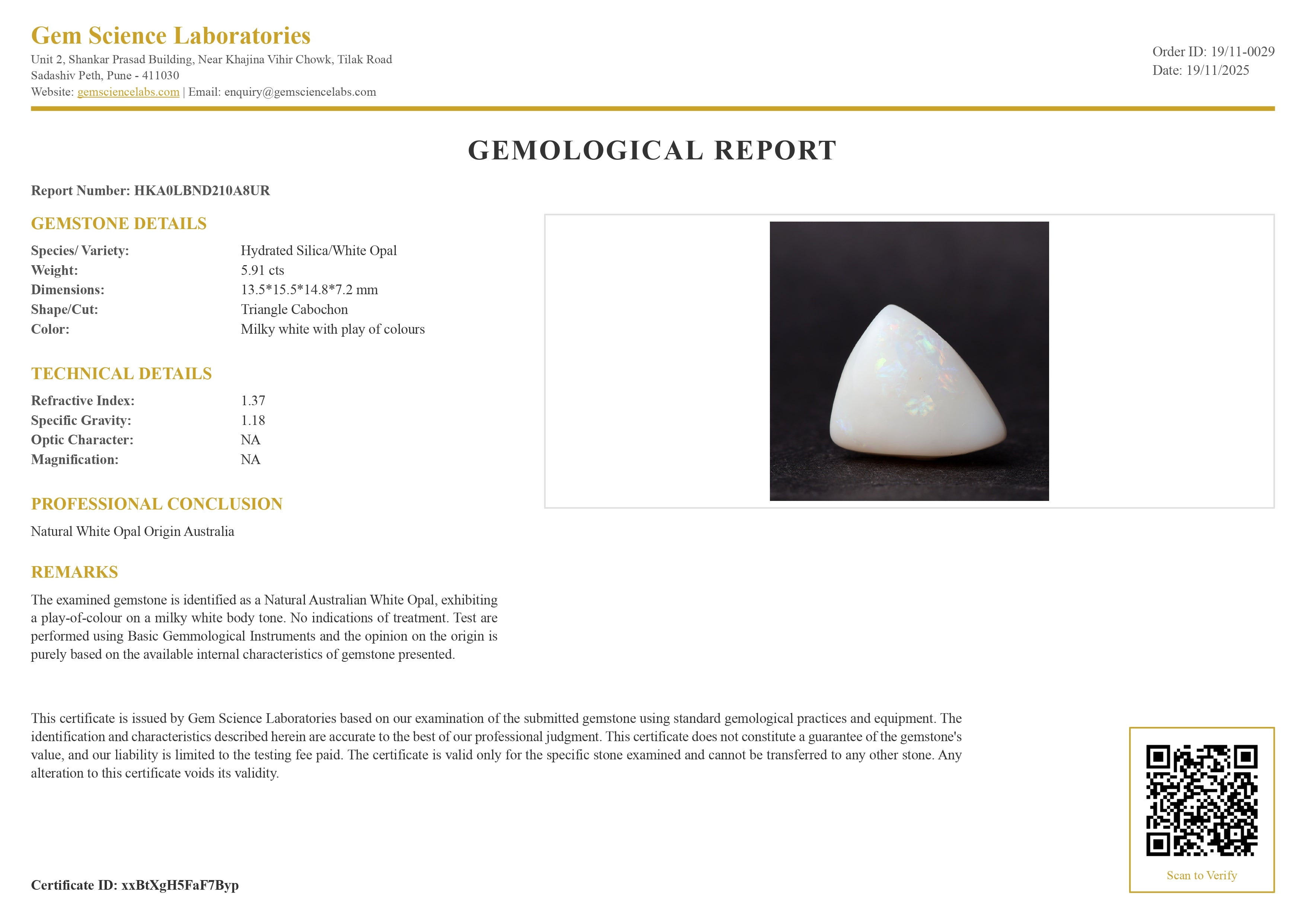 Opal (Australian) - 5.91 Carat
