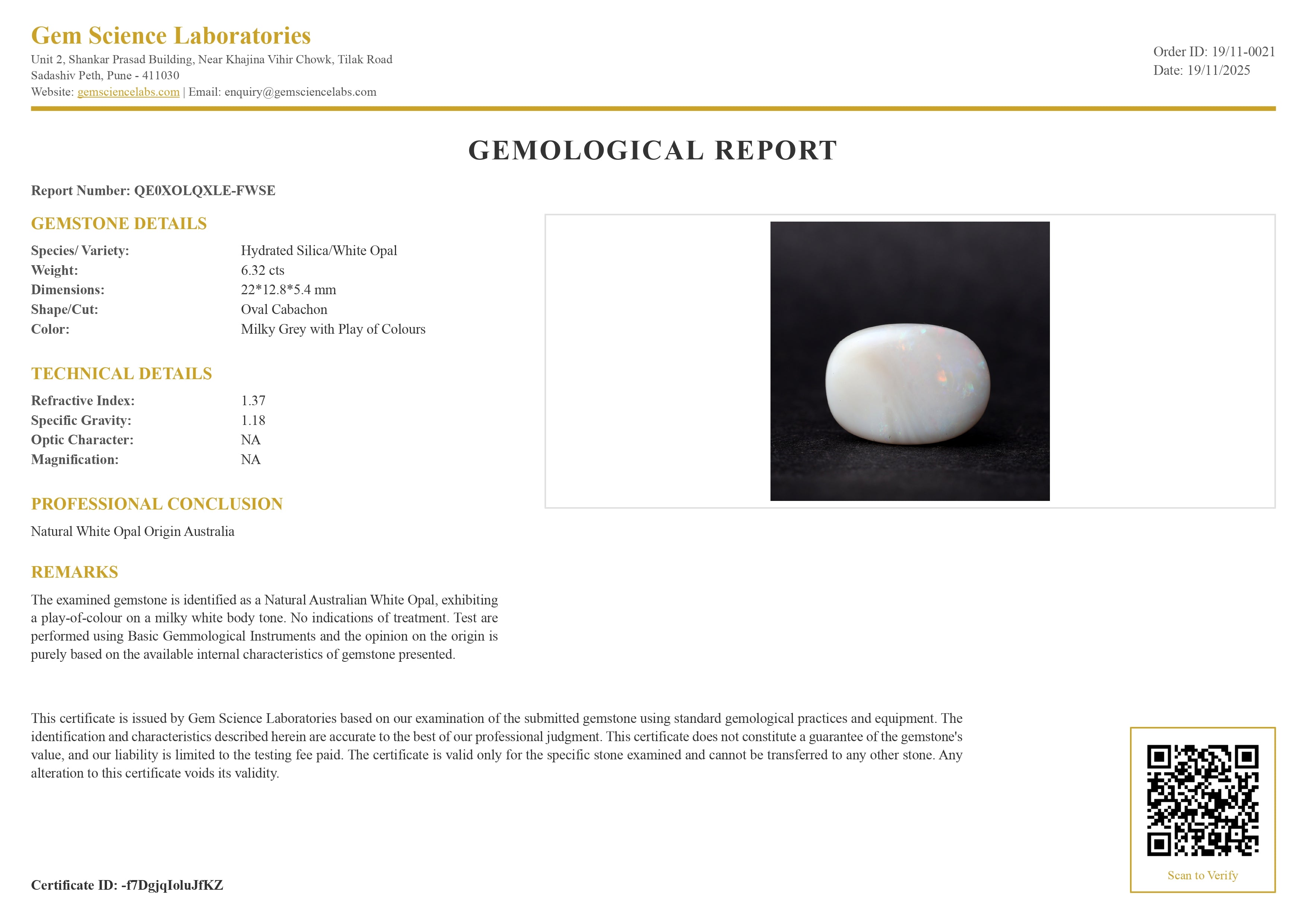 Opal (Australian) - 6.32 Carat