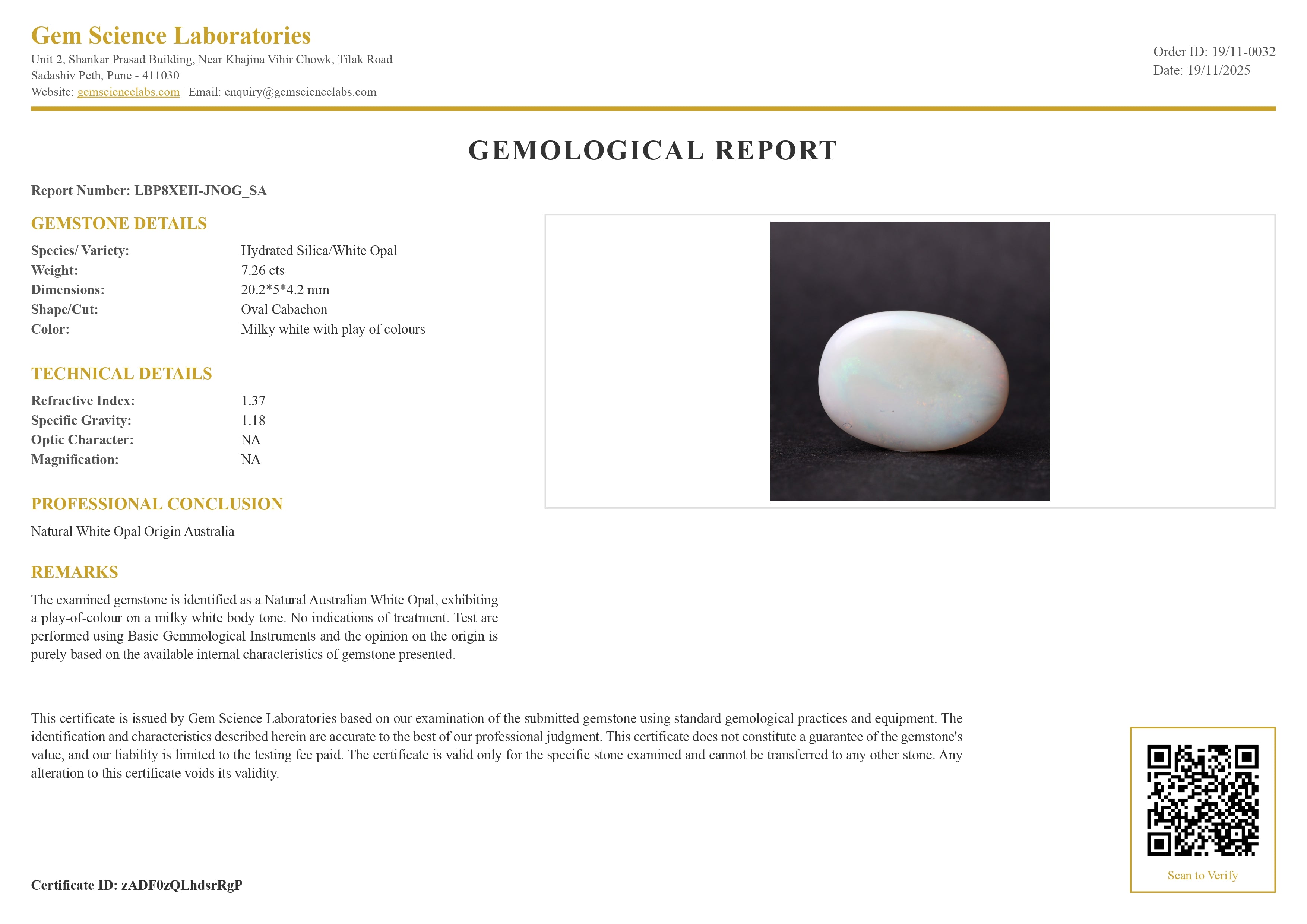 Opal (Australian) - 7.26 Carat