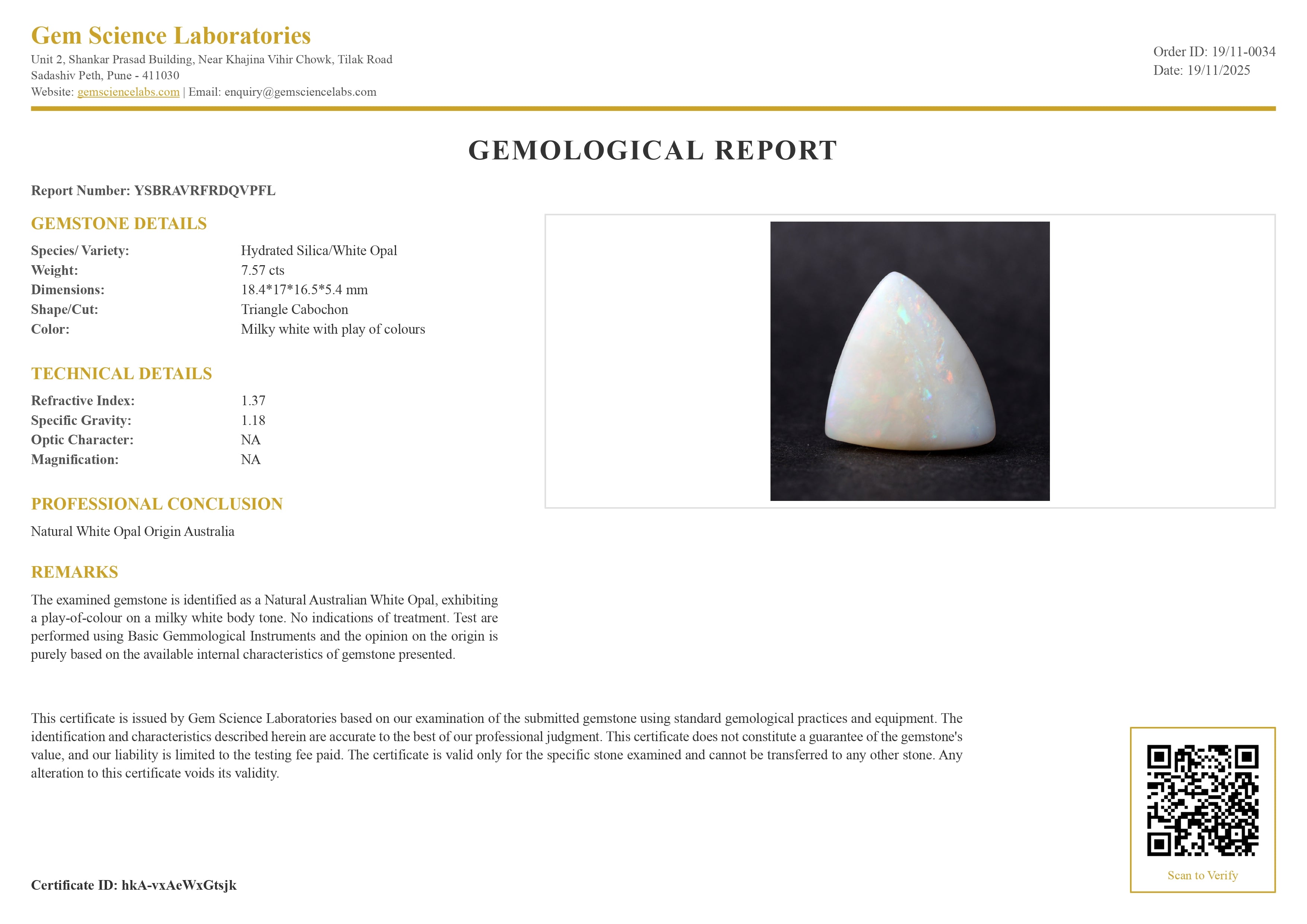 Opal (Australian) - 7.57 Carat