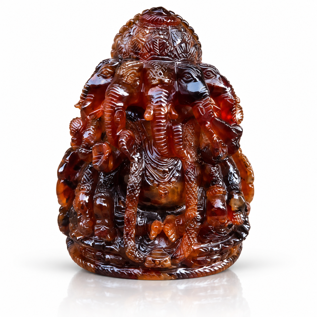 Natural Gomed (Hessonite) Ganesh Idol