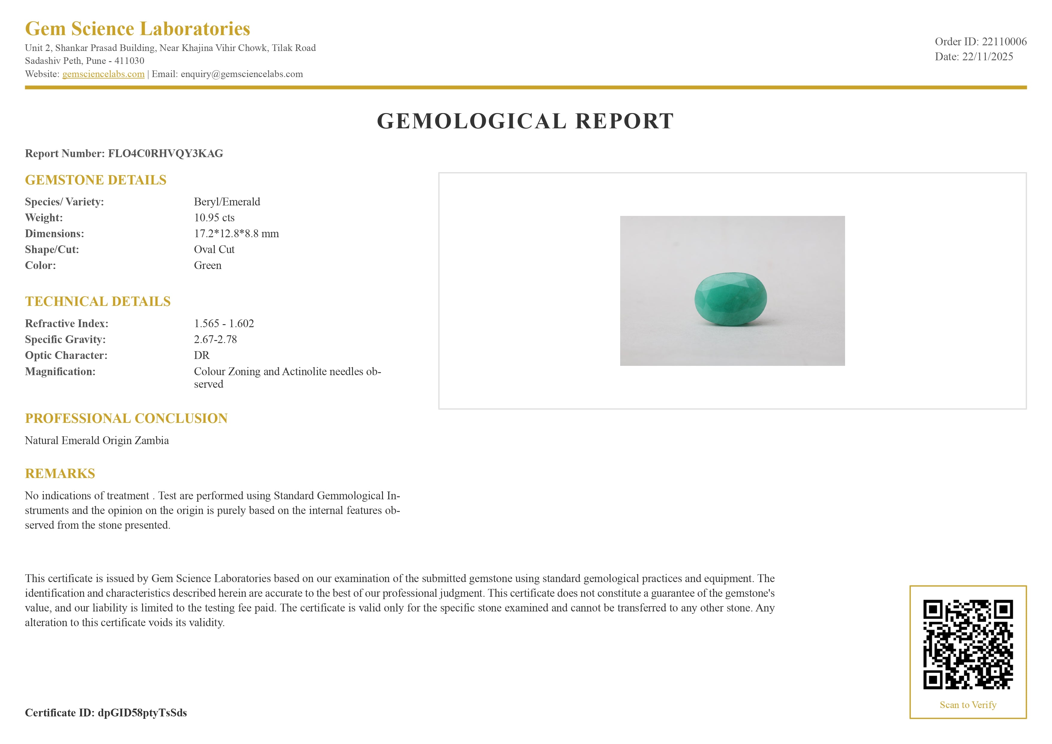 Emerald ( Panna ) - 10.95 Carat