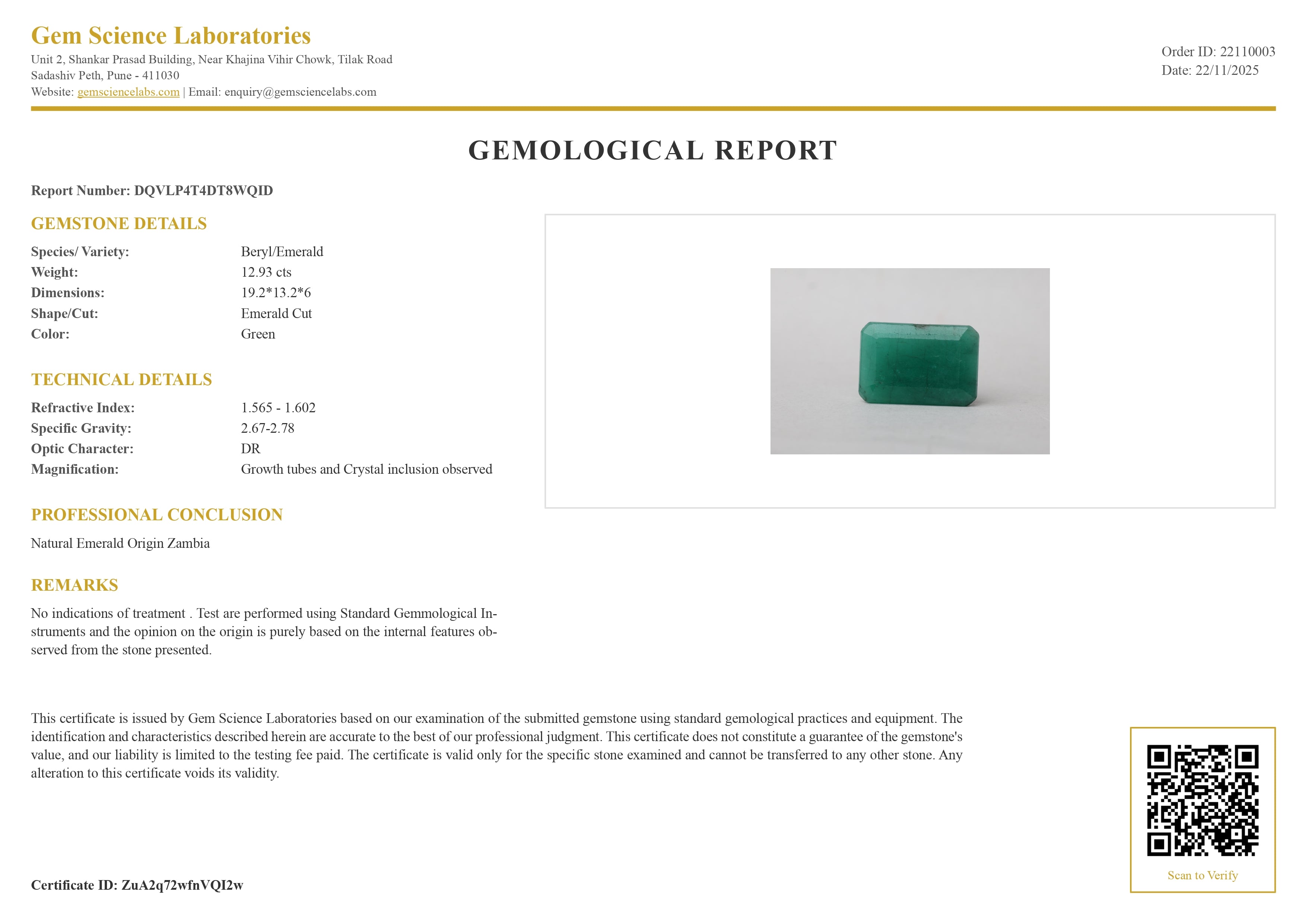 Emerald ( Panna ) - 12.93 Carat