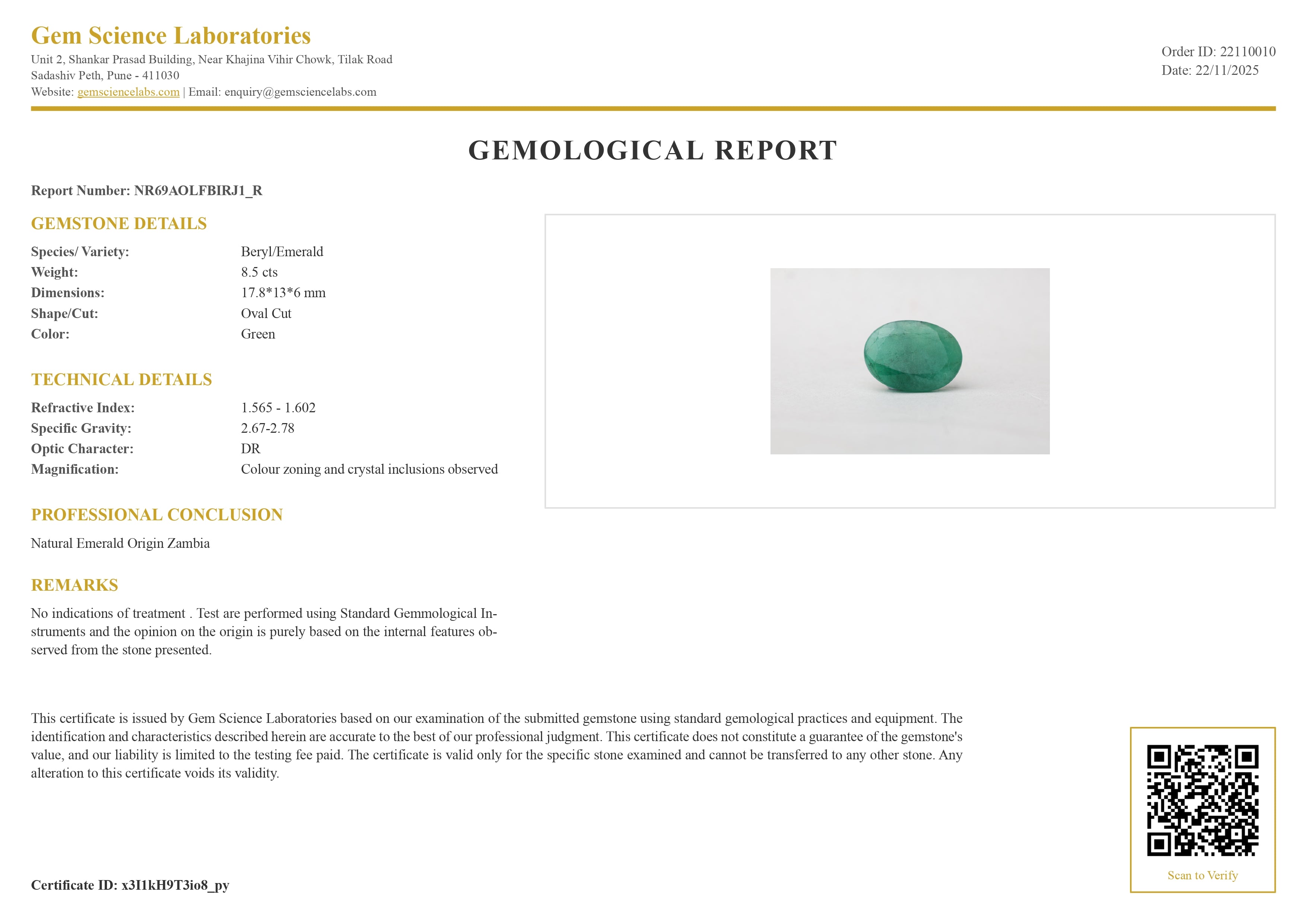 Emerald ( Panna ) - 8.5 Carat
