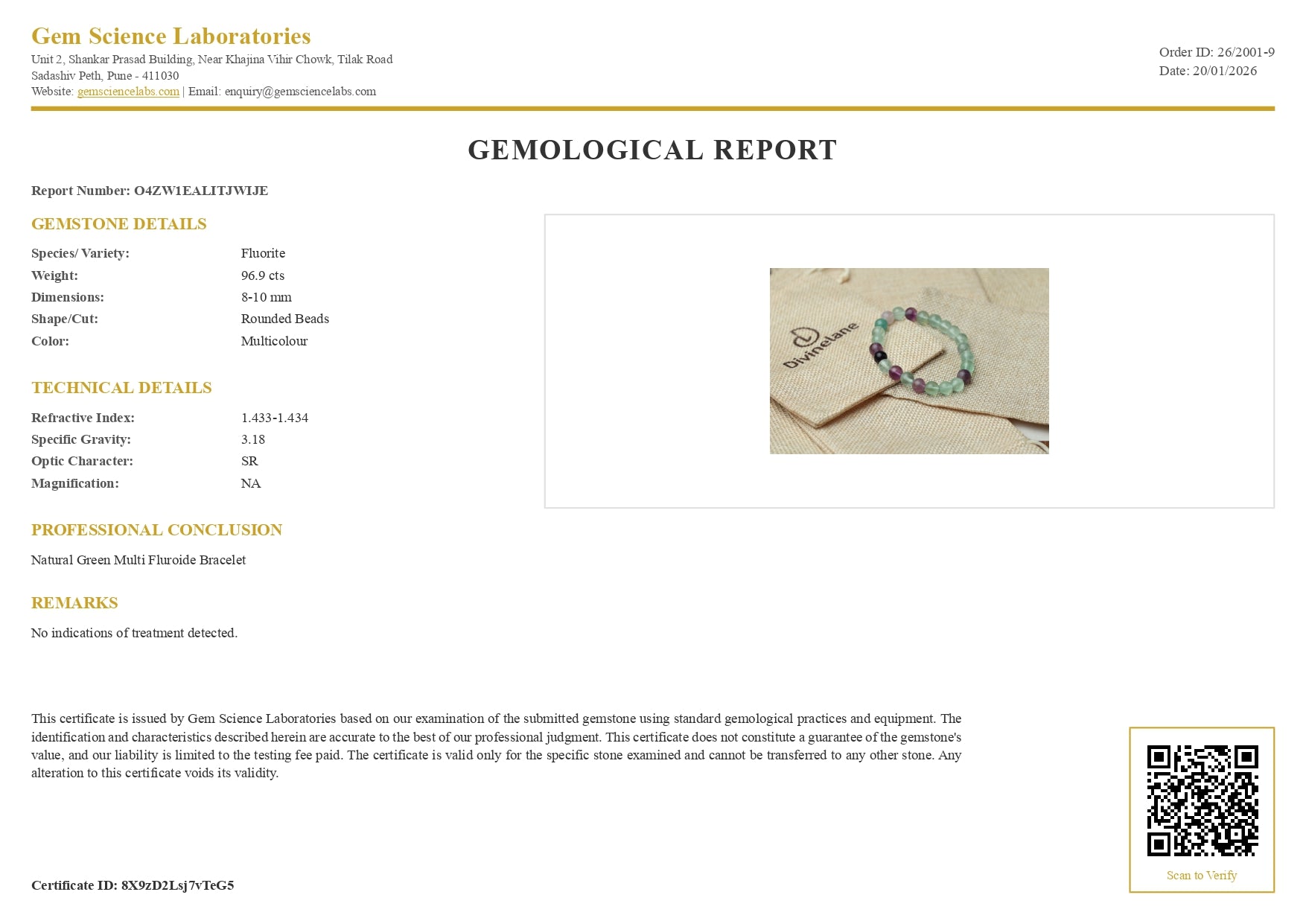 Green multi fluoride Bracelet