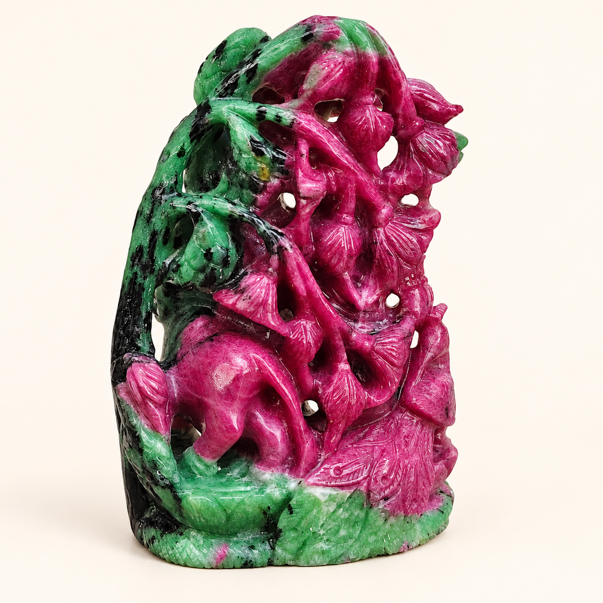 Natural Ruby Radha Krishna Idol