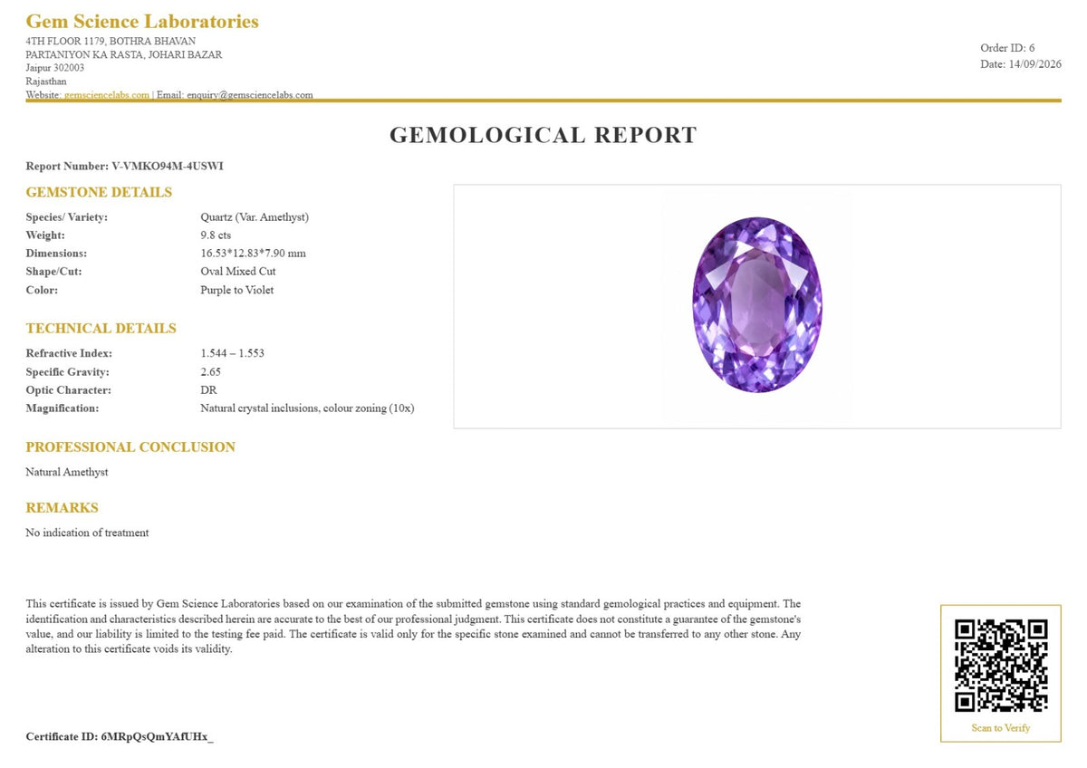 AMETHYST (OVAL)