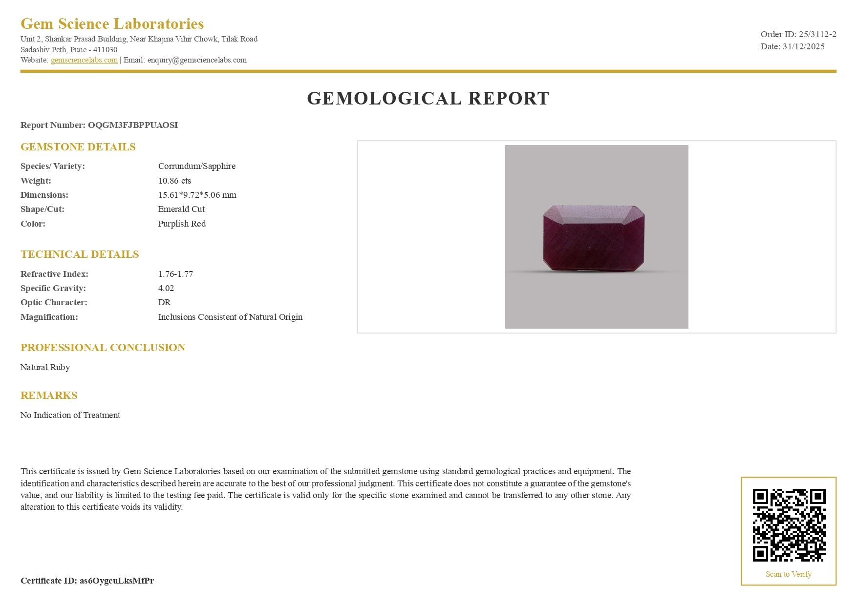 Ruby (African) - 10.86 Carat