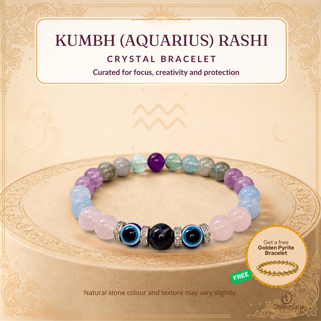 KUMBH (Aquarius) RASHI CRYSTAL BRACELET