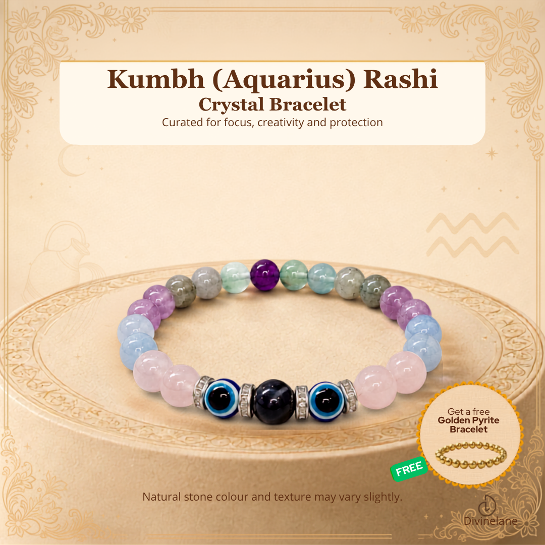 KUMBH (Aquarius) RASHI CRYSTAL BRACELET