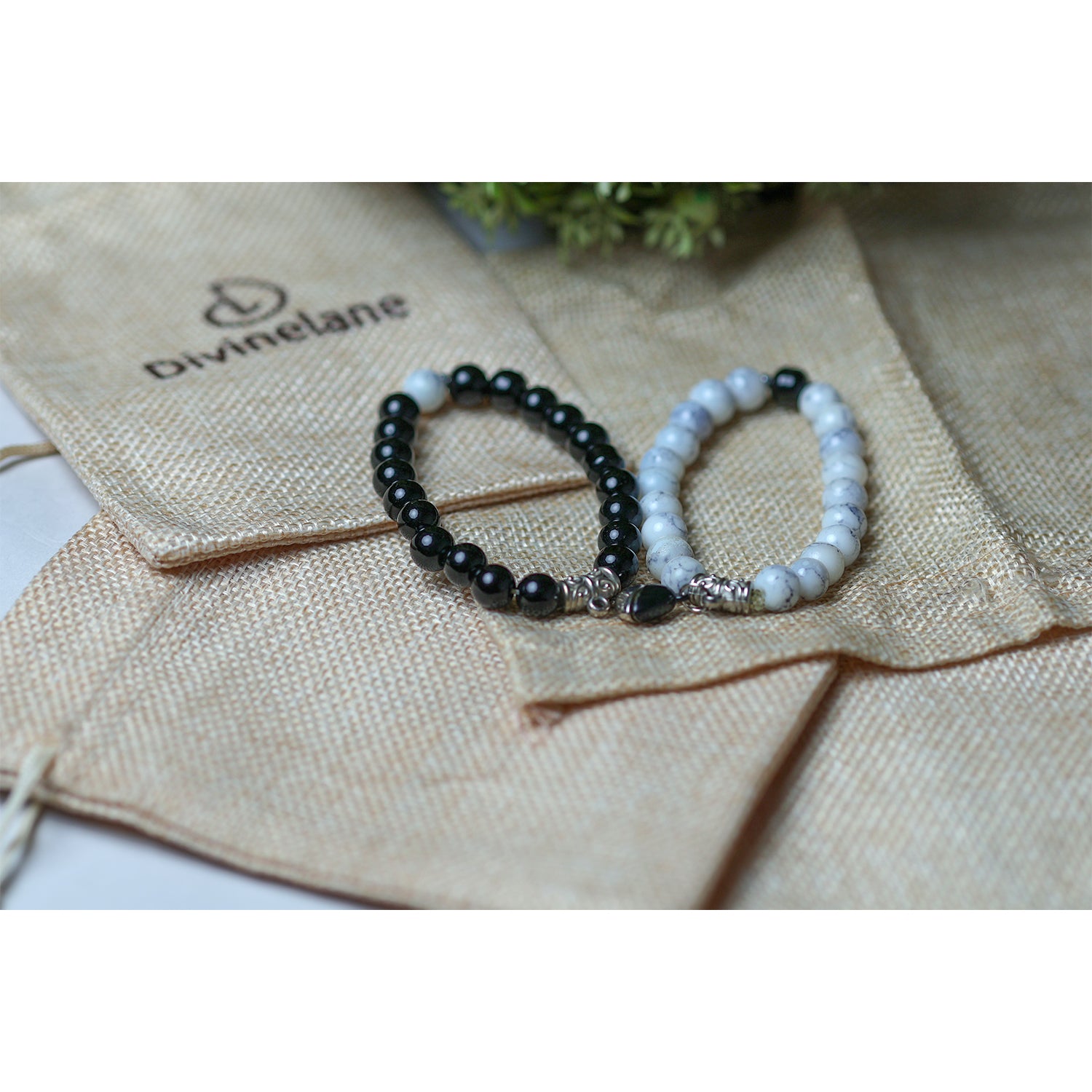 Howlite Tormaline Couple Bracelet