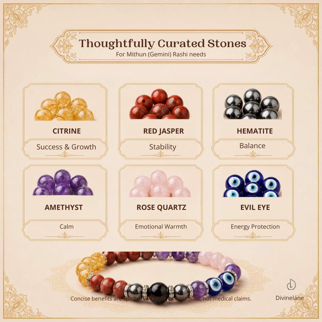 MITHUN (GEMINI) RASHI CRYSTAL BRACELET
