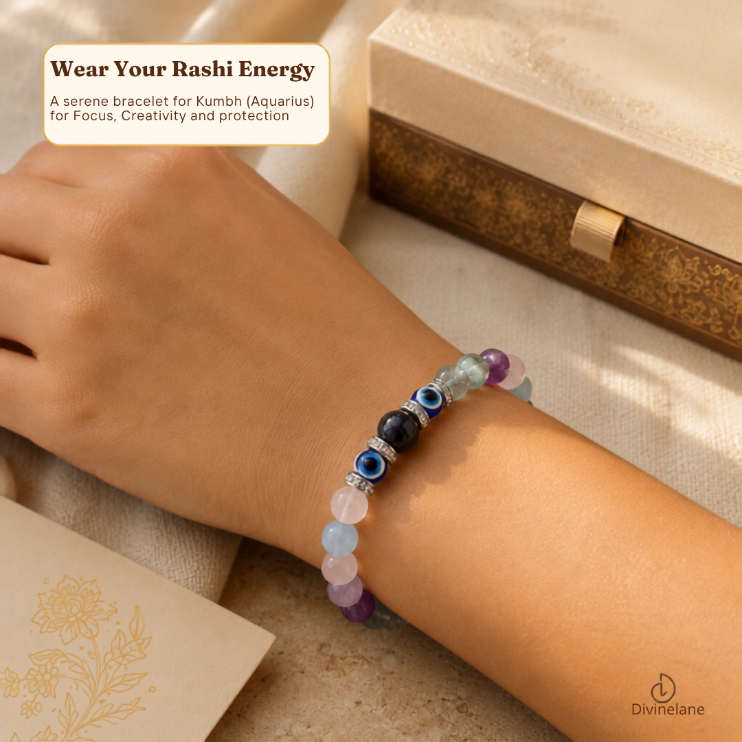 KUMBH (Aquarius) RASHI CRYSTAL BRACELET