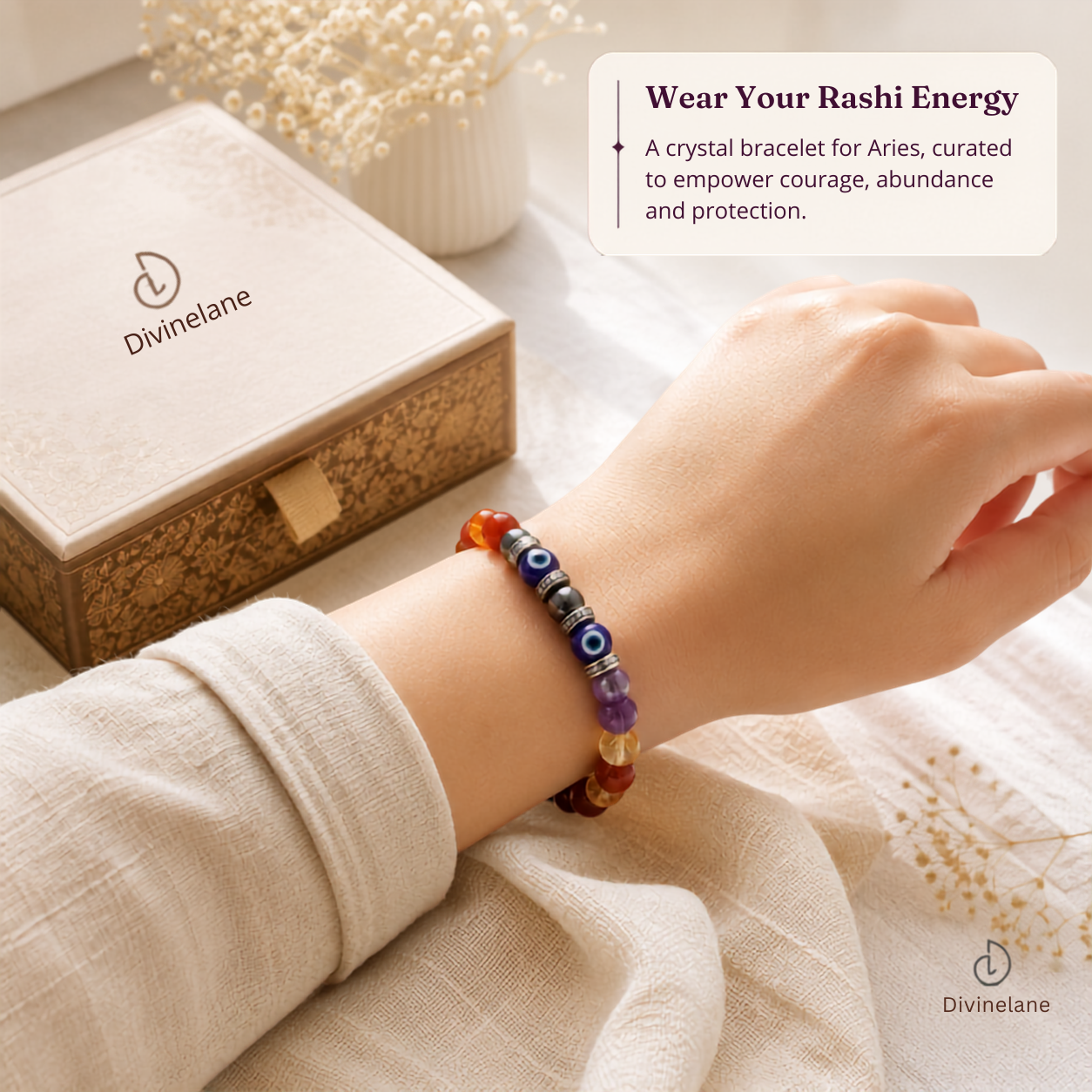 MESH (ARIES) RASHI CRYSTAL BRACELET
