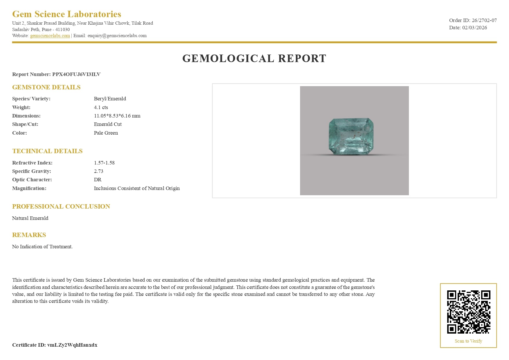 Emerald ( Panna ) - 4.1 Carat