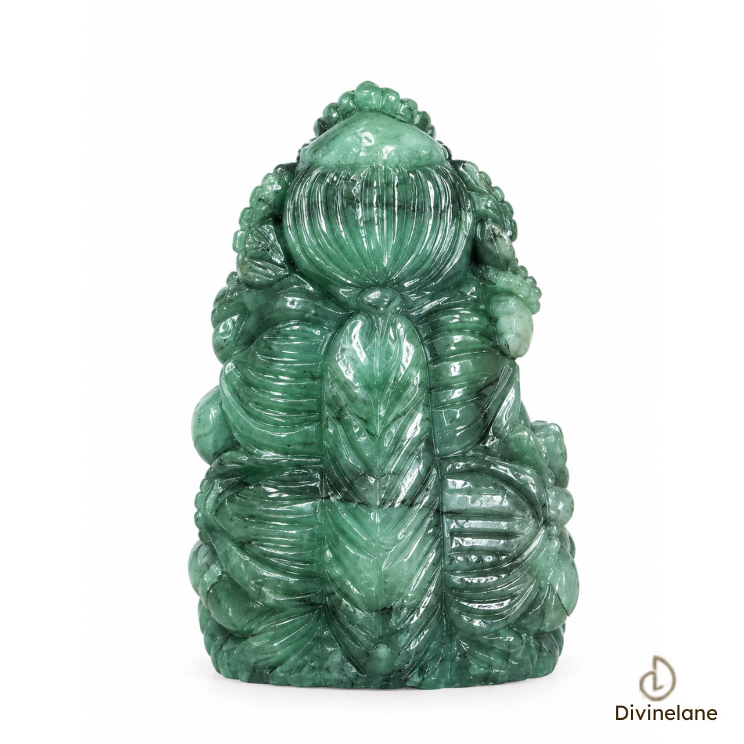 NATURAL EMERALD GANESH JI FIGURINE