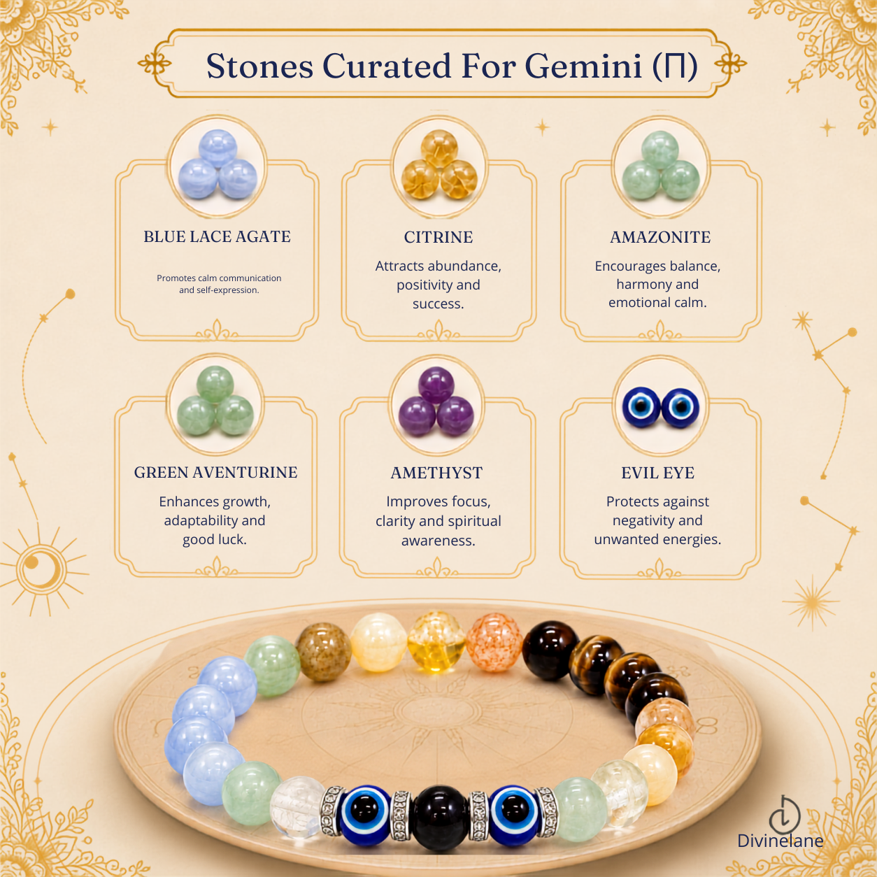 MITHUN (GEMINI) RASHI CRYSTAL BRACELET