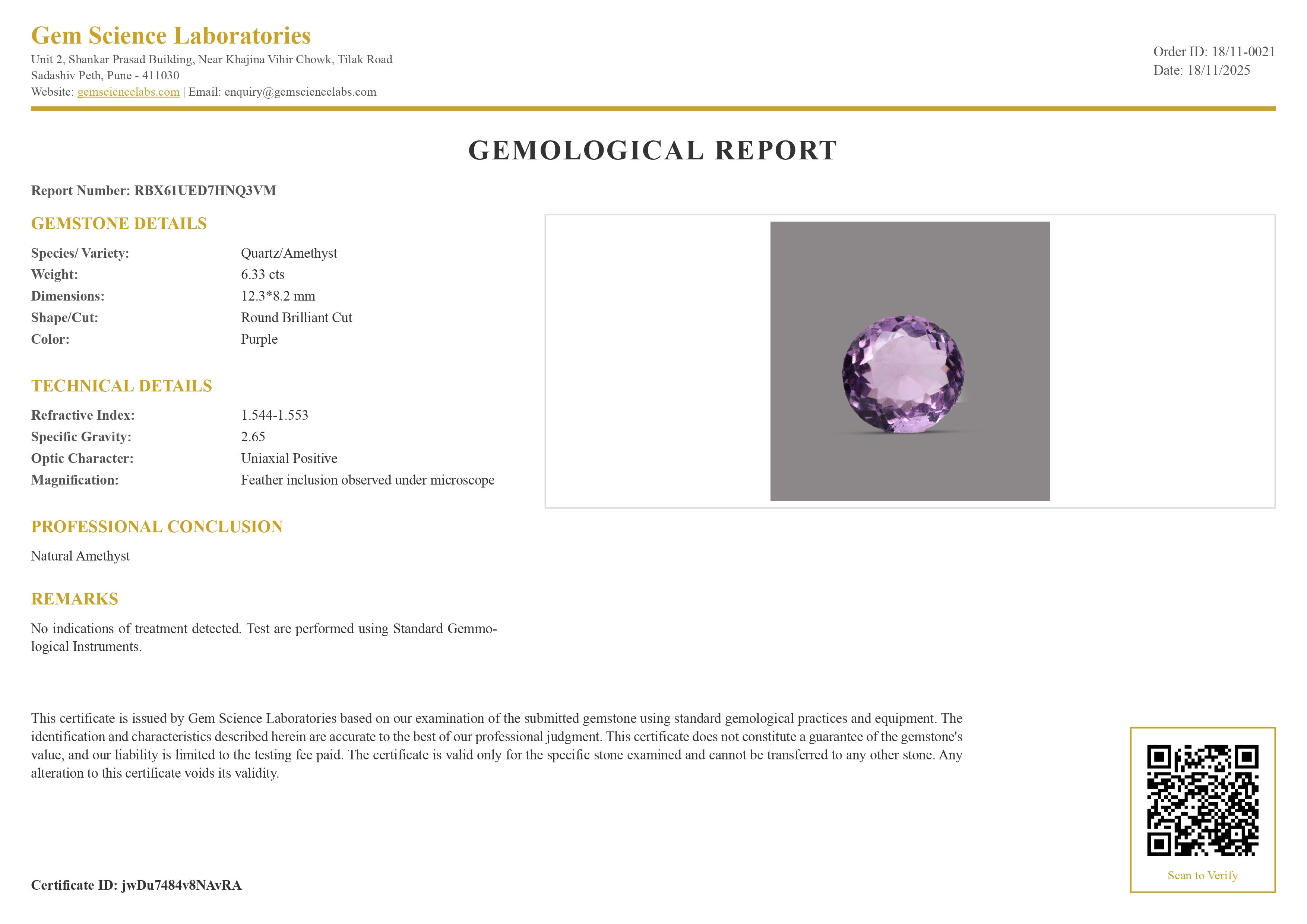 Amethyst - 6.33 Carat
