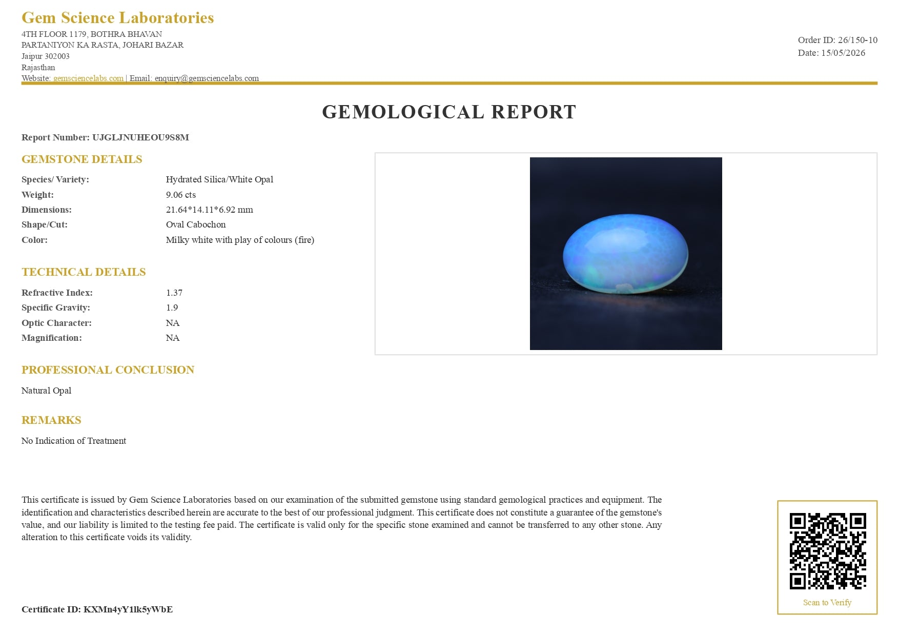 Opal (Ethiopian)  -  9.06 Carat