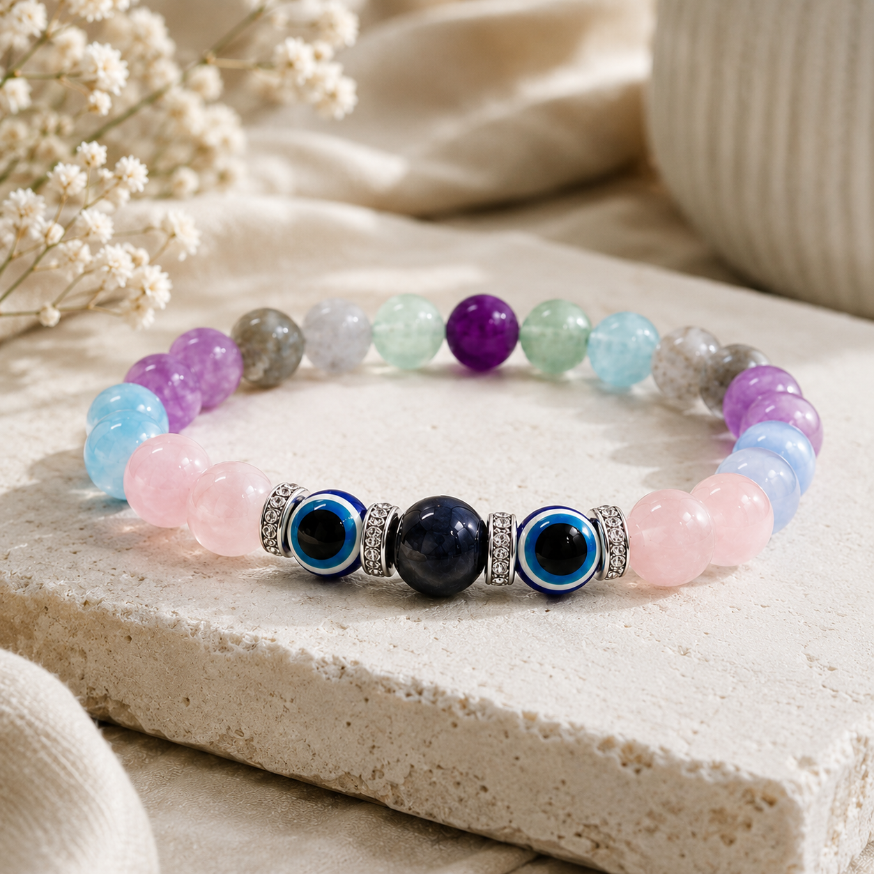KUMBH (Aquarius) RASHI CRYSTAL BRACELET