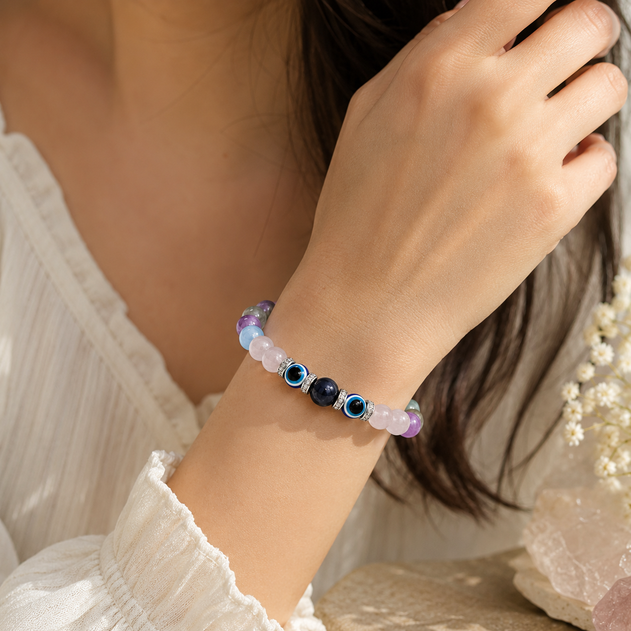 KUMBH (Aquarius) RASHI CRYSTAL BRACELET