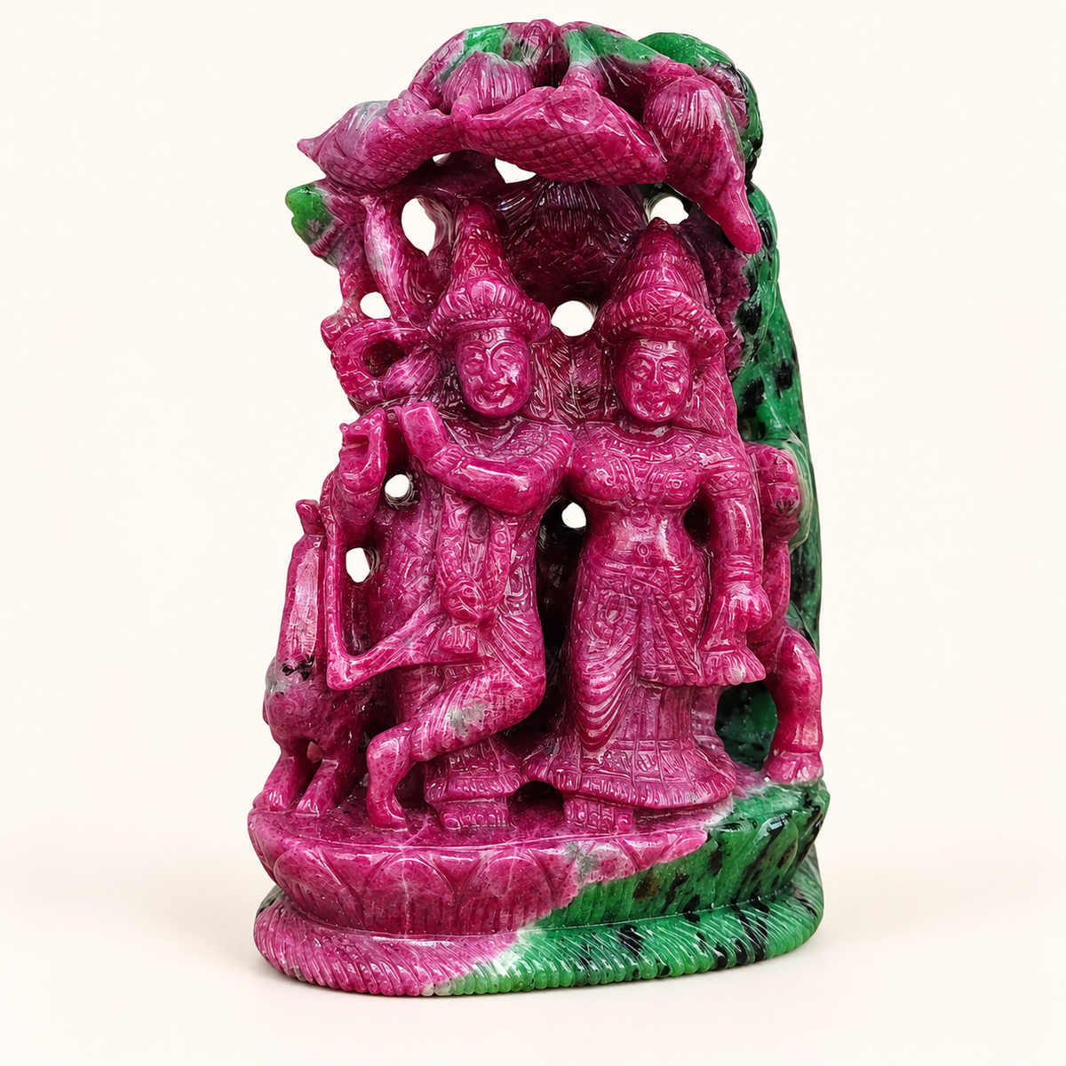 Natural Ruby Radha Krishna Idol