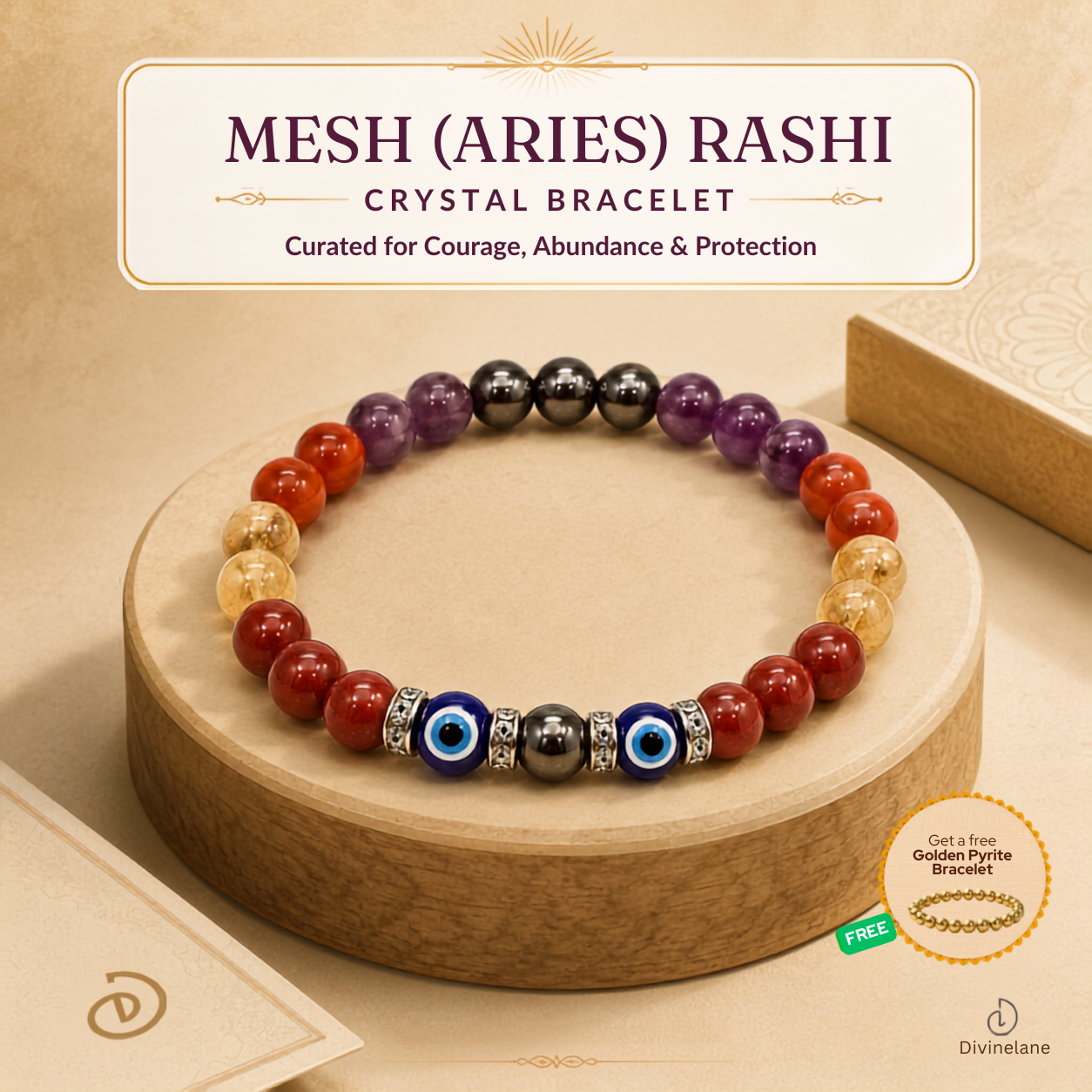 MESH (ARIES) RASHI CRYSTAL BRACELET